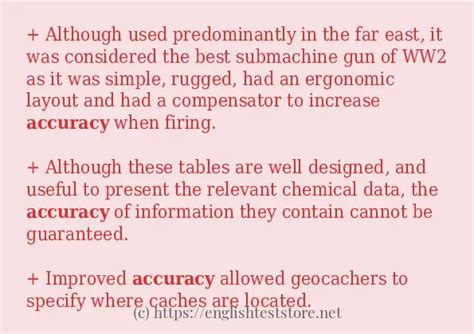 In-sentence examples of "accuracy"