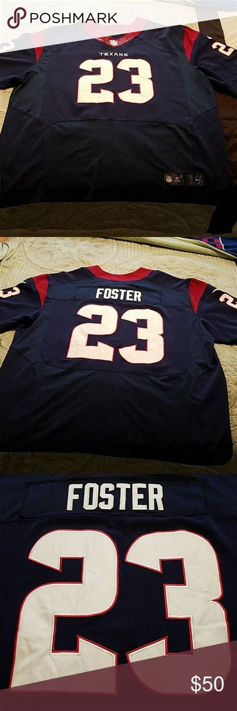 two football jerseys sitting on top of each other in front of a sign ...