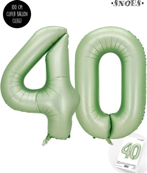 Cijfer Helium Folie Ballon Xl Jaar Cijfer Olive Groen Satijn Nude Bol