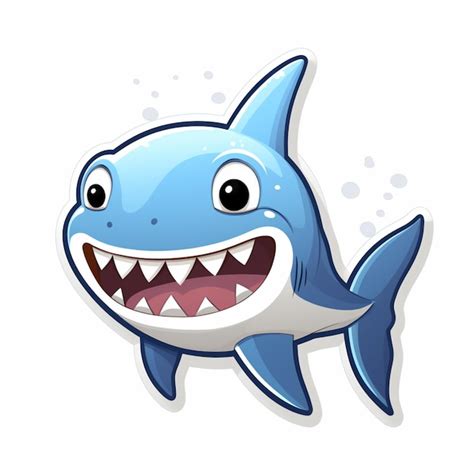 Premium Photo Cartoon Shark With Open Mouth And Teeth Showing Teeth