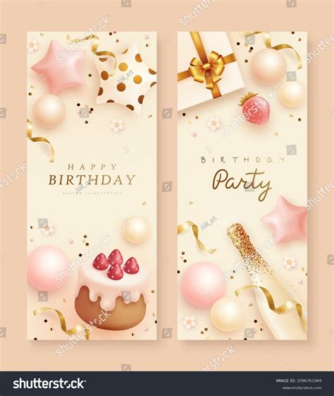 Set Happy Birthday Greeting Vertical Banners Stock Vector (Royalty Free) 2096761969 | Shutterstock