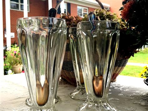 Vintage S Soda Fountain Glasses Set Of Leighton Ice Etsy Soda