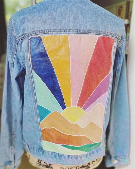 Painted Jean Jacket Hand Painted Denim Jacket Painted Jacket Diy