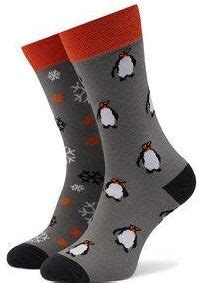 Skarpety Wysokie Unisex Funny Socks Penguin Sm Szary Ceny I