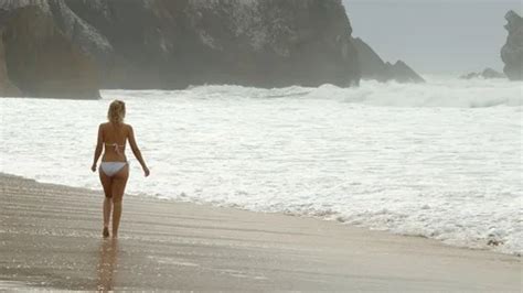 Sexy Girl Wearing A Bikini At The Beach Stock Video Pond5