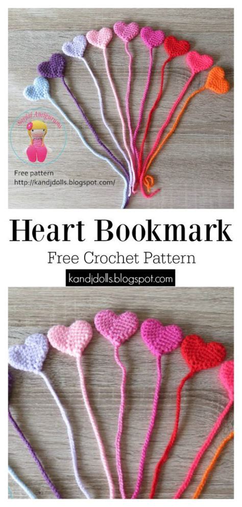 7 Lovely Heart Bookmark Free Crochet Pattern Artofit