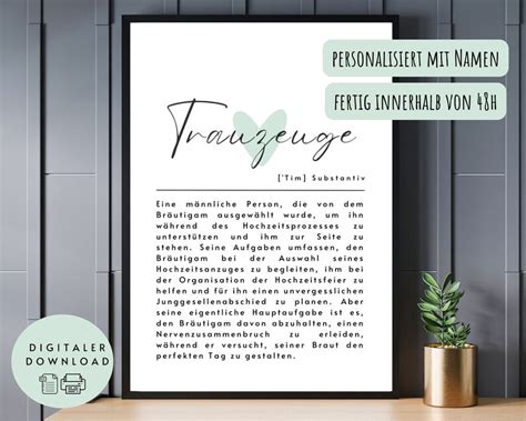 Poster Definition Trauzeuge Zum Ausdrucken Geschenk Trauzeuge Willst