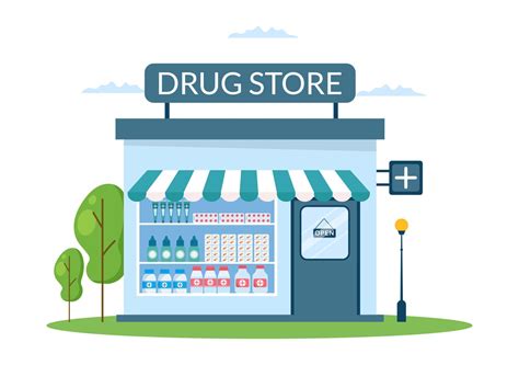 Desenho De Farmacia - modelo de farmácia loja de ilustração plana de desenhos animados ...