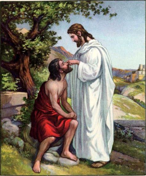 Miracle Of Jesus Healed The Blind Man Story Coloring Page And Pictures