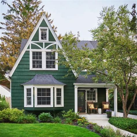 Green Tudor with Cedar Shakes