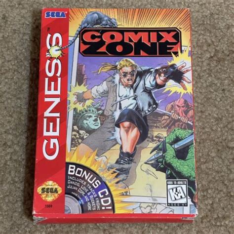 Comix Zone Sega Genesis 1995 W Original Box Tested Works