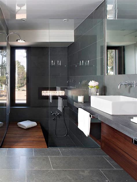 Black Slate Bathroom Floor Tiles Ideas And Pictures