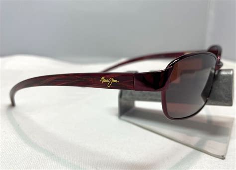 Maui Jim Kala Mj 101 13 Burgundy Maui Rose Polarized Vintage Wrap Sunglasses New Ebay