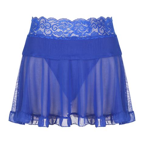 Jupe Mini Jupe Transparente En Dentelle Et Maille Pour Femmes Ensemble De Lingerie Sexy