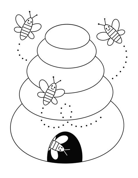Free Bee Coloring Pages For Preschool Easy Printable Coloring Sheets