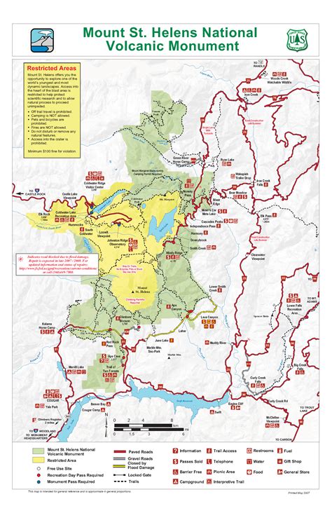 Mt Saint Helens National Volcanic Monument Recreation Map • Mappery