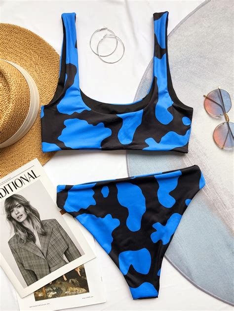 MAILLOT DE BAIN Maillot de bain deux pièces imprimé vache Sexy Bikini ensemble deux pièces