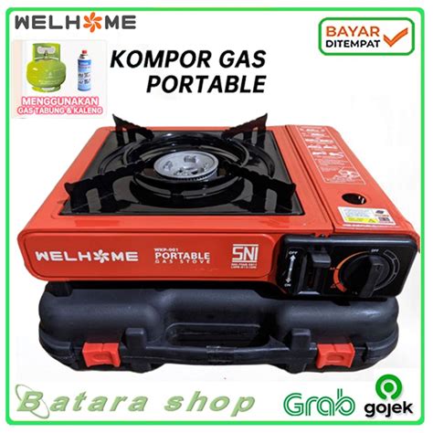 Jual Kompor Gas Portable Welhome 1 Tungku Kompor Gas Camping 2IN1 Gas