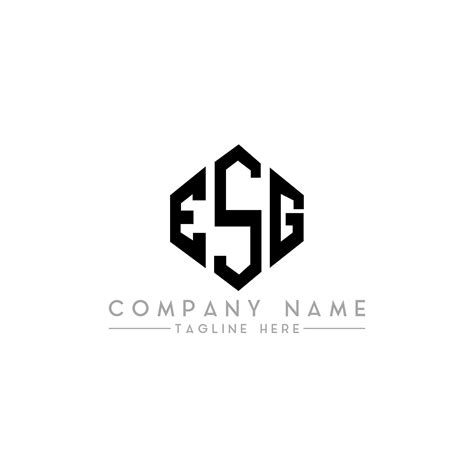 création de logo de lettre esg avec forme de polygone création de logo