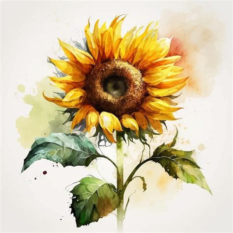 Premium Vector Sunflower Watercolor Paint