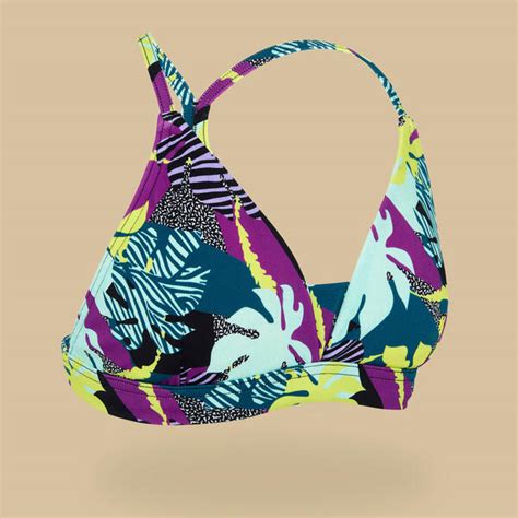 Bikini Oberteil Mädchen Triangel Lizy schwarz von Decathlon ansehen