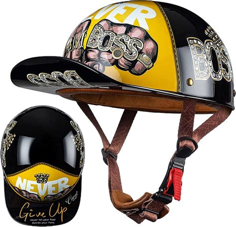 Мотошлем Ретро шлем с черепом, полушлем, мужской и женский ...