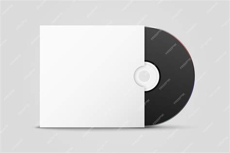 Векторный 3d реалистичный черный cd dvd с бумажной обложкой конверт ...