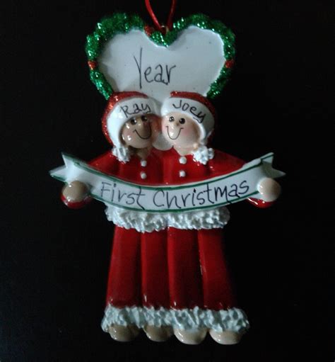 Personalized Same Sex Ethnic Caucasian Male Christmas Ornament Etsy