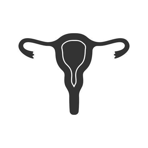 Uterus Fallopian Tubes And Vagina Glyph Icon Female Reproductive System Silhouette Symbol