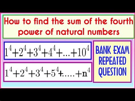 Sum Of The Fourth Power Of Integers Exponents And Powers Tricks Ssc