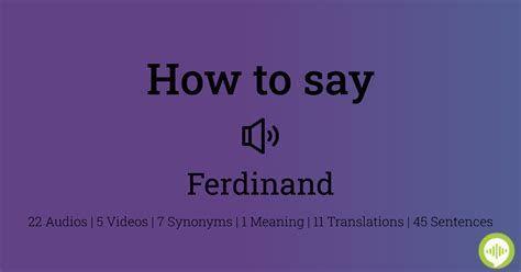 ferdinand how to pronounce