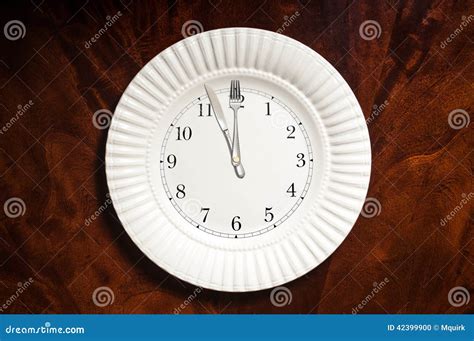 Time To Eat Plate Clock Stock Photo Image Of Dining 42399900