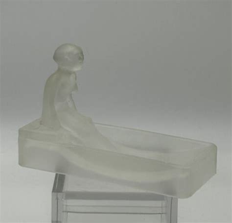 Art Deco Frosted Glass Nude Woman In Bath Pin Tray H Hoffmann