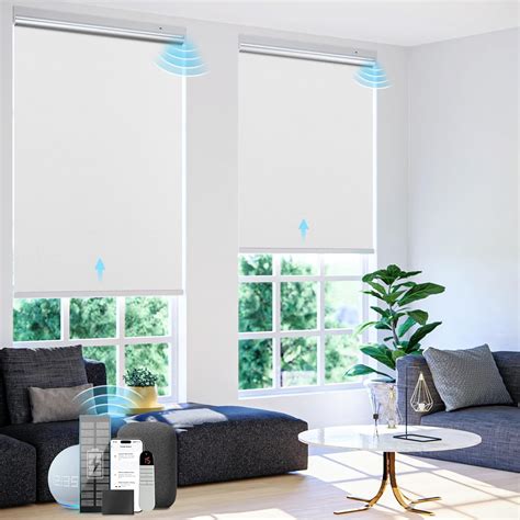 Amazon.com: Motorized Roller Blinds with Remote Control【Solar Panel