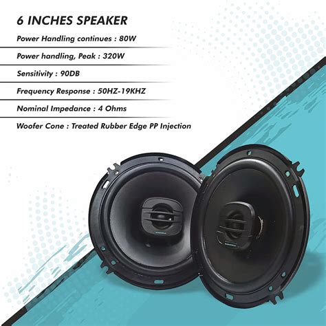 Bassoholic Two Way Inches Coaxial High Bass Speakers For Car With