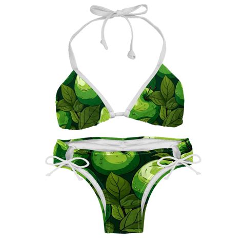 Fruit Stylish Bikini Set With Detachable Sponge Adjustable Strap Pack One Piece Swimsuits