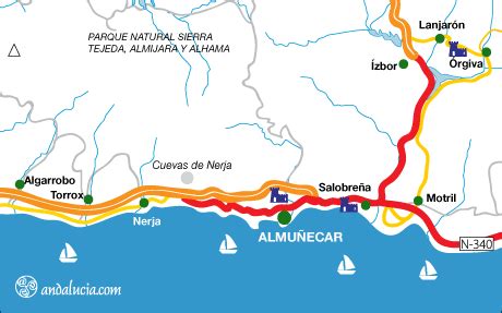 almunecar maps costa tropical villages   province  granada
