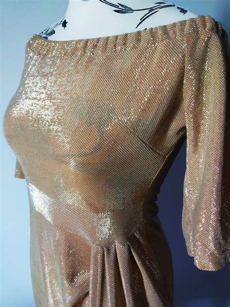 Suknia MIDI złota nude beż wesele sylwester impreza jak nowa sukienka