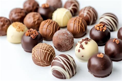 Varios Tipos De Dulces Como Choclats Y Macarons Stock De Ilustración