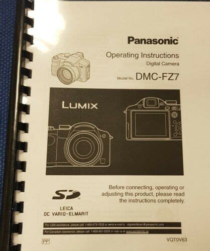 Panasonic Lumix Dmc Fz Instruction Manual User Guide Fully Printed