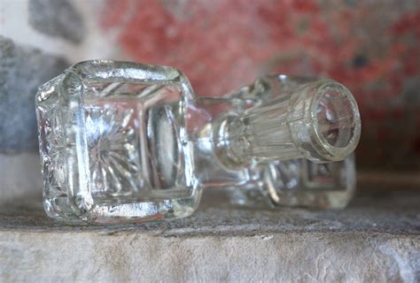 vintage glass salt cellar, salt and pepper cellar, toothpicks holder