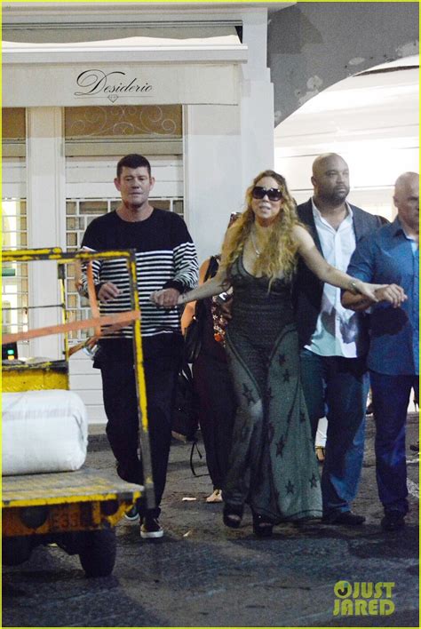 Photo Mariah Carey Teases The Camera In A Glittery Gold Bikini Photo Just Jared