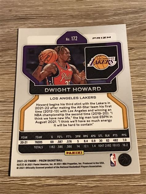 2021 22 Panini Prizm DWIGHT HOWARD Red CRACKED ICE Prizm 172 EBay