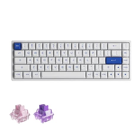 Akko Blue on White 3068B Plus Multi-Modes RGB Mechanical Keyboard ...