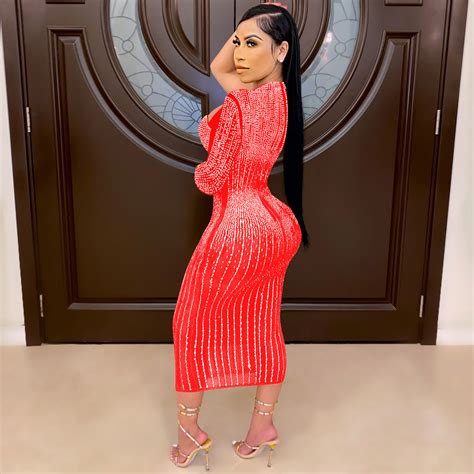 Party Nightclub Gauze See Through Hot Diamond With Diamond Strap Dress Krokodil Goodsagent