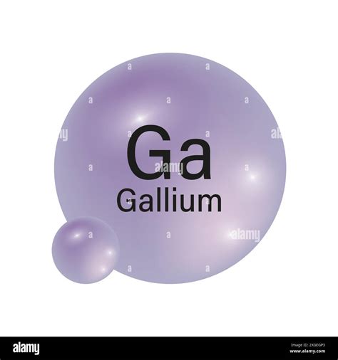 Gallium Element Icon Ga Symbol Purple Gradient Spheres Vector
