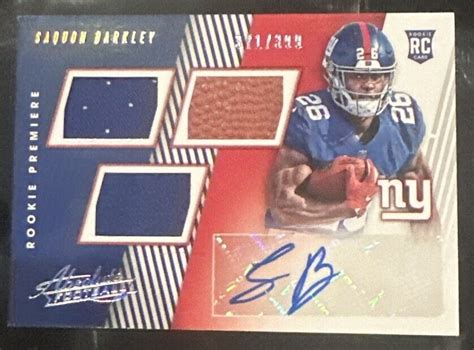 Absolute Saquon Barkley Rookie Premiere Rc Rpa Auto Patch New