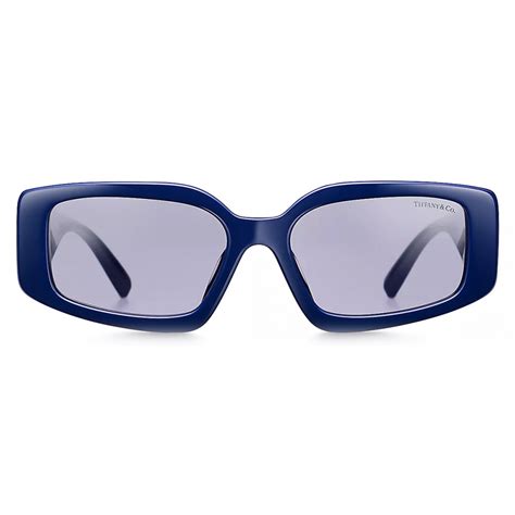 Tiffany & Co. - Rectangular Sunglasses - Dark Blue Violet - Tiffany ...