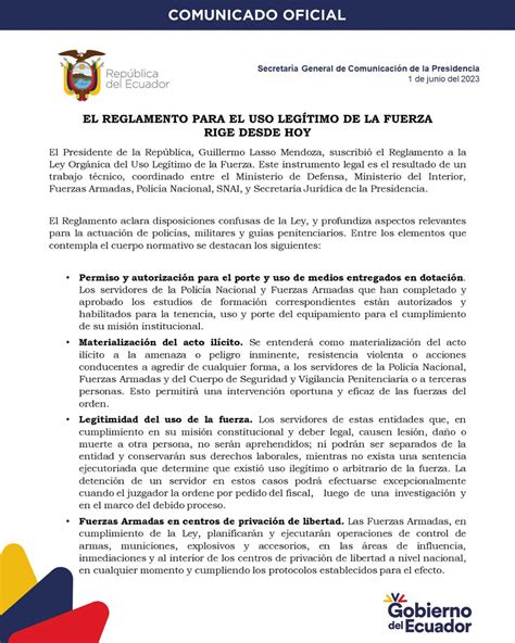 Comunicaci N Ecuador On Twitter Comunicado Oficial La Secretar A