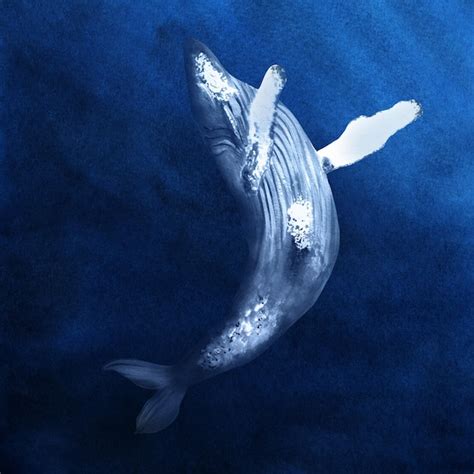 Premium Photo Hand Drawn Watercolor Humpback Whale
